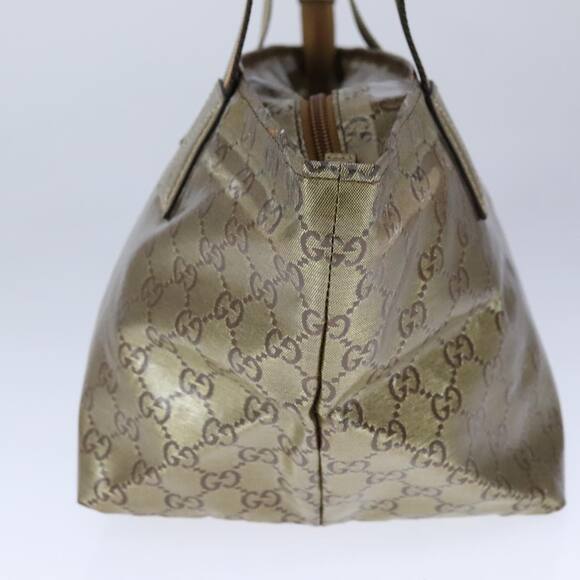 GUCCI GG Crystal Sherry Line Hand Bag Gray Gold Brown - Picture 5 of 16